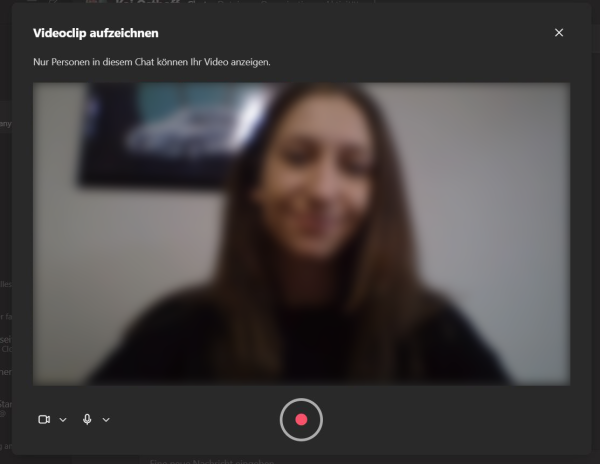 So zeichnest du eine Videonachricht im Teams Chat auf